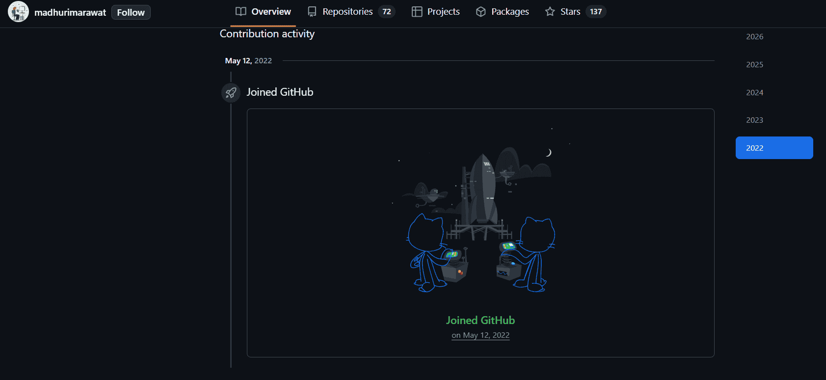 Madhurima Rawat first GitHub commit screenshot